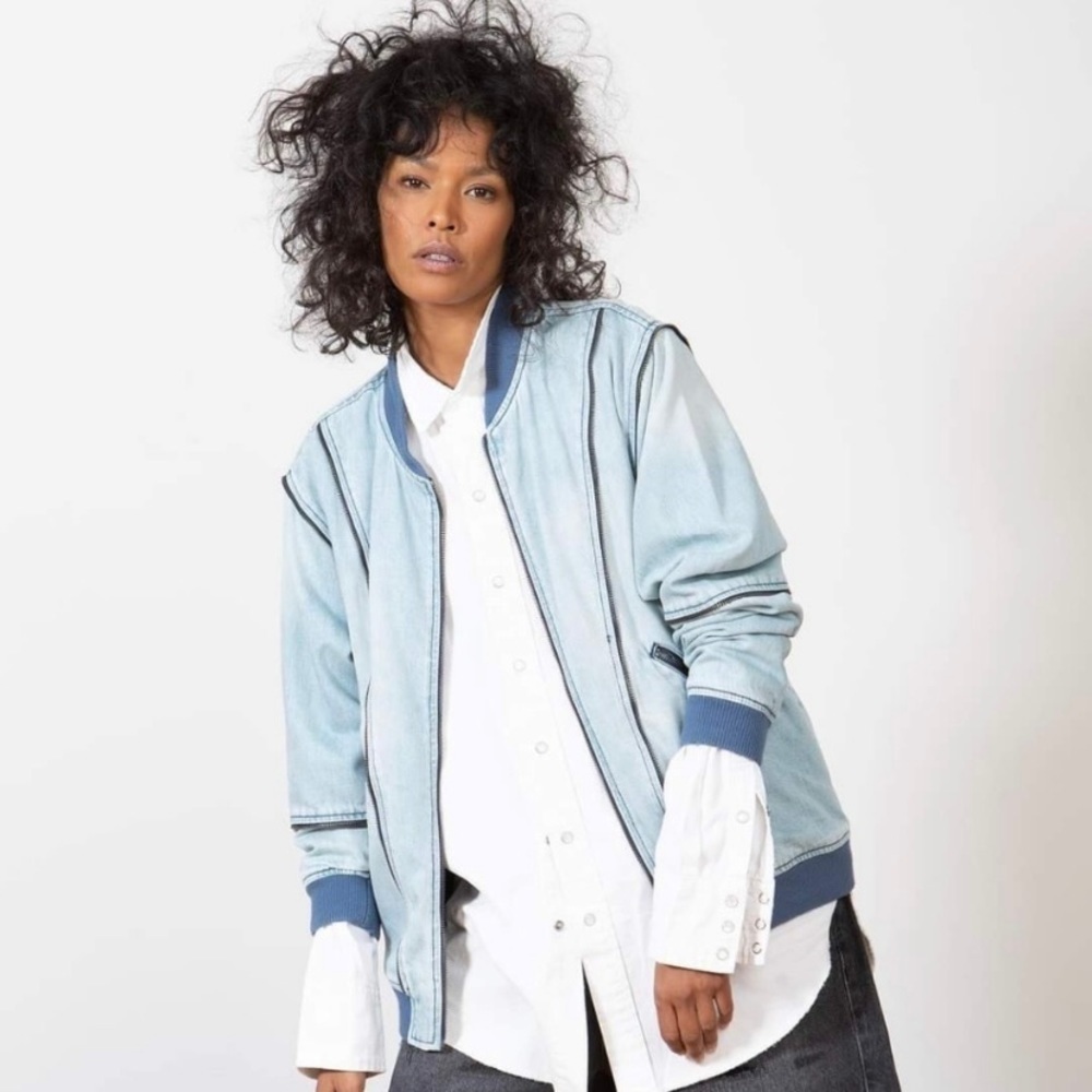 Sandrine Rose Zip Bomber in Original NWT